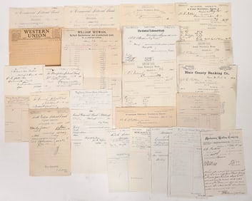 Bank Receipts from Pennsylvania Banks 1880's -1890 (15+) [191738]