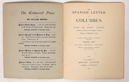 Spanish Letter of Columbus to Announce the Discovery of America Facsimile c.1893  [191753]