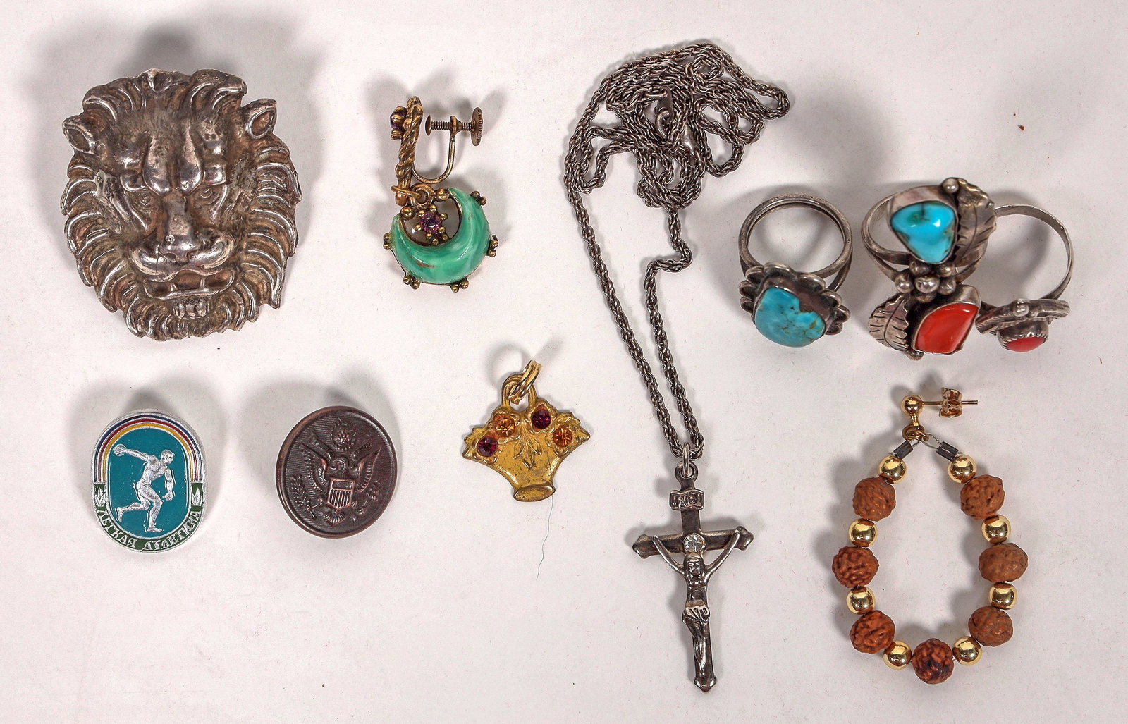 Turquoise & Coral Rings (3)/Costume Jewelry [193422] (1 of 3)