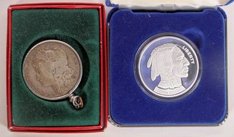 Morgan Silver Dollar & Silver Round [193294]
