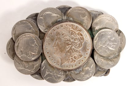 Silver Dollar/Buffalo Nickel Belt Buckle [193291]