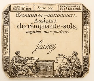 French Assignat Cinquante Sols, 1793 [190933]
