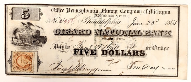 Pennsylvania Mining Company of Michigan $5 Scrip [192536]