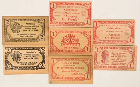 Eastern States Wooden Currency, c1939-50 (7) [191317]