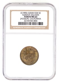 Genova Saloon Token: MS 63 [192216]