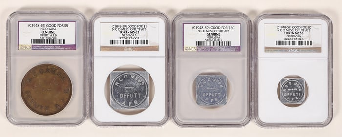 N.C.O. Mess Offutt AFB Tokens (4) [192395]