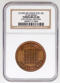 Club Bingo Token: MS 63 RB [191526]