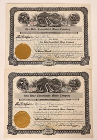 Oro Belle Cons. Mines Stock Pair, Rare [192116]