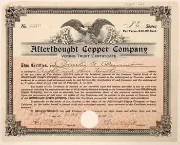 Afterthought Copper Co. Stock Certificate [190911]