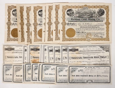 Nevada County Mining Stocks, 3 Different in Quantity [192197]