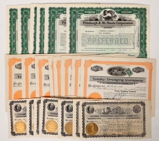 Shasta/Trinity Mining Stocks, 3 Different w/ Dupes, 27 Total [192187]