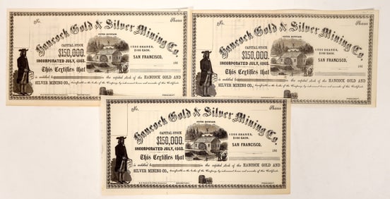 Silver Mountain CA Mining Stocks, 1860s [191899]