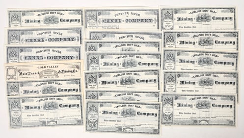 Plumas & Sierra County Mining Stocks, 19 Unissued [191251]