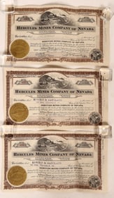 Hercules Mines of Nevada Stock Pair, 1921, Rare [192114]