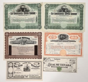 Northeast Nevada Mining Stocks, 6, 1880's-1942 [192462]