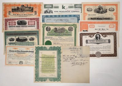 Misc. Grab Bag, Mining Stocks, c1884-1976 (12) [191809]