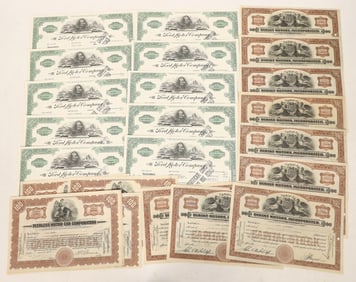 Ford, Peerless Motors & Durant Motors Stocks, 21 Total [190951]