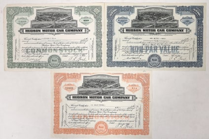 Hudson Motor Car Stocks, 1940-53, Unique Set? [192742]