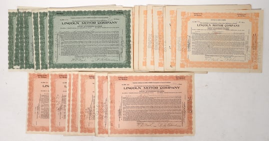 Lincoln Motor Stocks, 3 Different, 30 Total [192744]