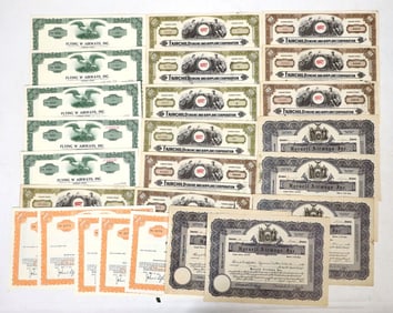 Aviation Stocks, 5 Different, 25 Total [189819]