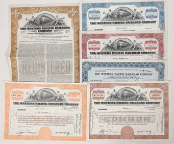 Western Pacific RR Stocks and 1 bond, 6 [192074]