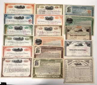 Baltimore and Ohio RR, 17 Different Stocks, 1863-1919 [192753]