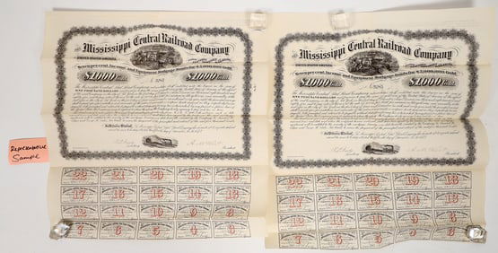 Mississippi Central RR Bonds, 13, 1873 [193236]