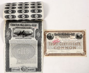 Choctaw, Oklahoma & Gulf RR Stock/Bond, 1901-1902 [192017]