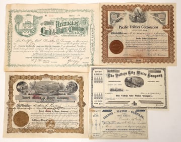 California Utility Stock Certificates (5) [192704]