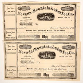 Nevada & Mountain Lakes Ice Co. Stocks, c18XX (2) [191306]