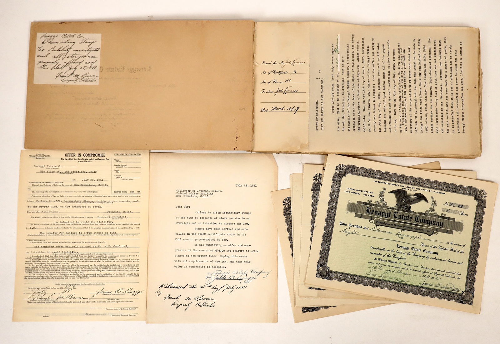 Levaggi Estate Company Stock Book, 1920s [192943] (1 of 3)