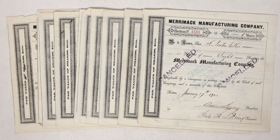 Merrimack Manufacturing Stocks, 11, 1900-03 [192276]