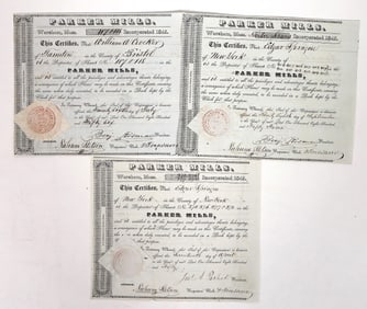 Parker Mills Stocks, 3, 1850-56 [192788]