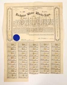 Rochester Water Works Bond, N.Y., c1869 [191302]