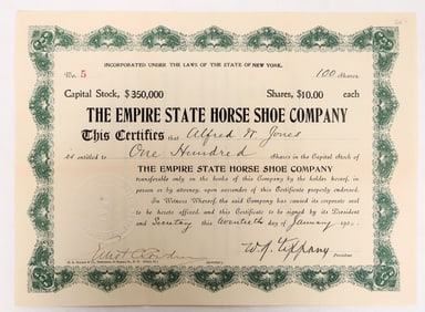 Horse Shoe Company Stock, 1903 [191872]