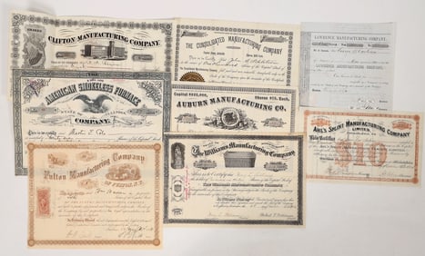Manufacturing Stocks, 9, 1800's-1902 [191554]