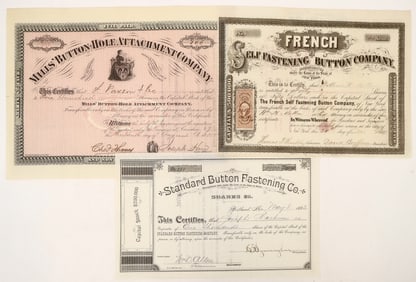 Button/Fastening Stocks, 1864-1885 [191400]