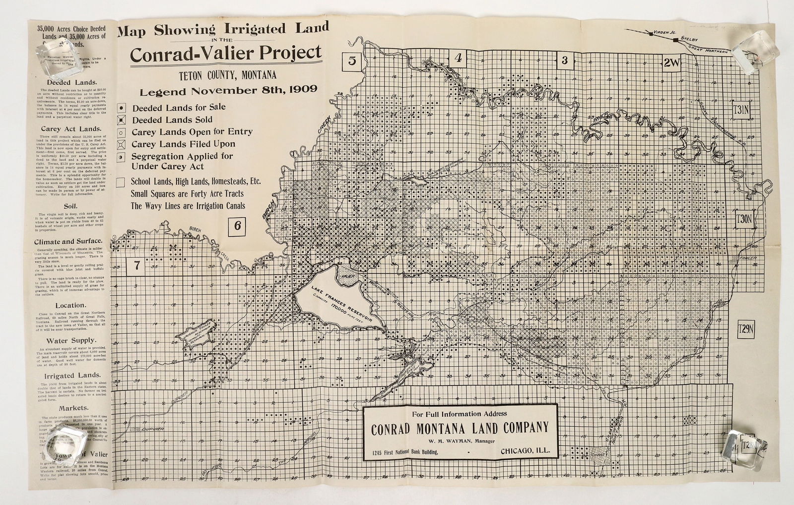 Irrigated Land Map, 1909, Teton County, Montana [193650] (1 of 1)