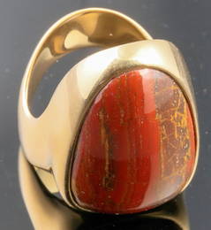 Exquisite Custom Men's Gold & Ironstone Ring, Made for the "Nugget Ace" [190335]