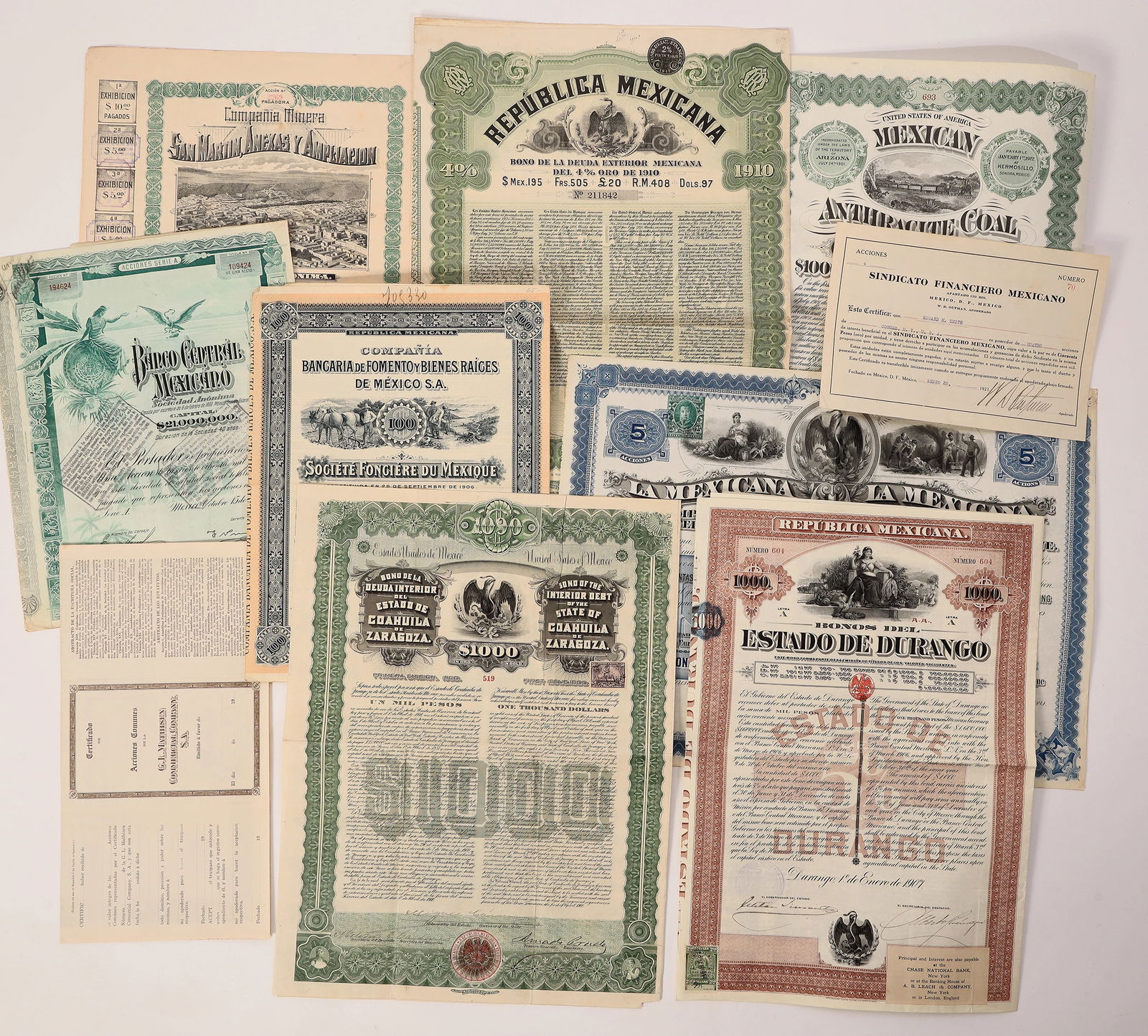 Mexico Mining Bonds 1888-1930 [183504] (1 of 7)
