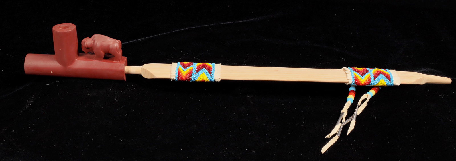 Sioux (Lakota) Peace Pipe with Bead Work with Buffalo Pipestone Bowl [170796] (1 of 5)