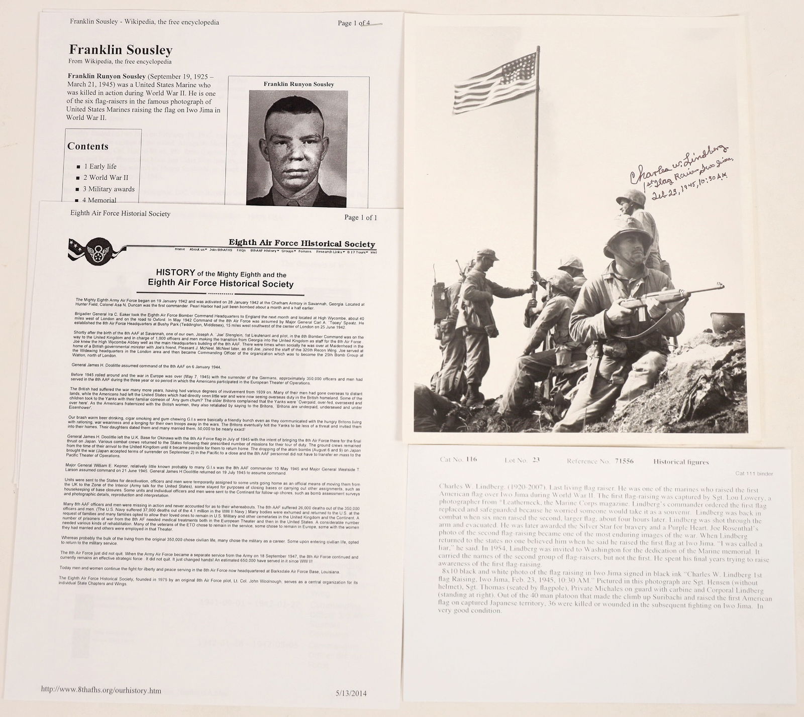 Historic WWII Iwo Jima Flag Photograph and Story [190145] (1 of 3)