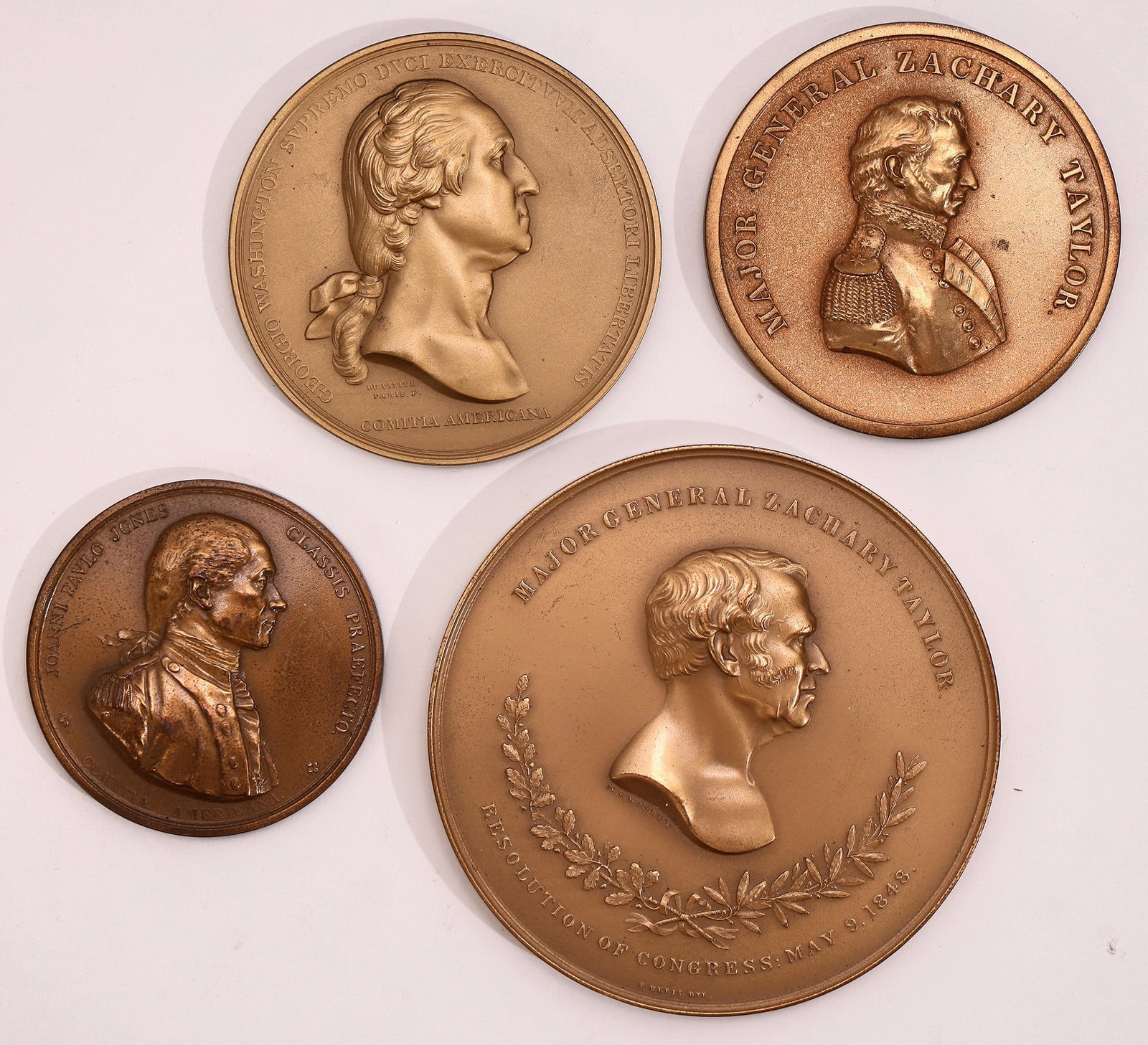 Modern U.S. Large Yellow Bronze Military Themed Medals (4) [155132] (1 of 2)