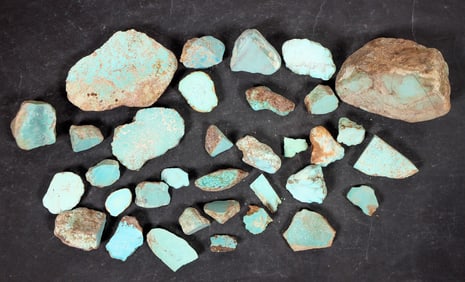 Rough Turquoise, Cut, No. 8 Mine of Nevada [193913]