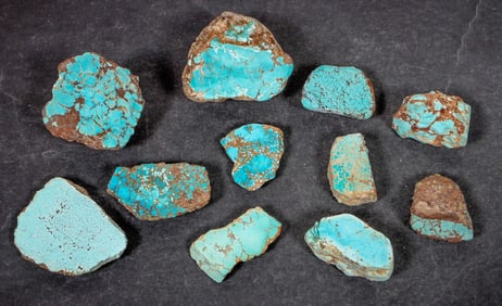 Rough Turquoise, Cut, No. 8 Mine of Nevada [194050]