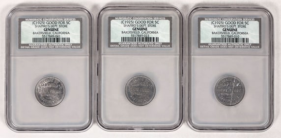 Shapiro's Dept. Store Tokens (3) [192135]