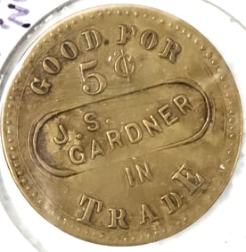 J. S. Gardner, Renton, Washington, Brunswick & Balke Saloon Token [190894]