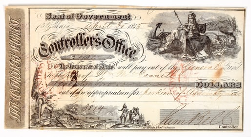California Assemblyman Per Diem Warrant, 1855 [193778]