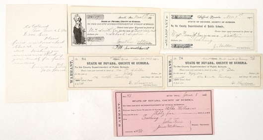 Nevada Small Town Checks, Some Rare, 5 [193706]
