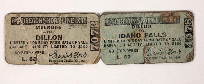 Oregon Short Line Railroad Tickets (2) [193599]